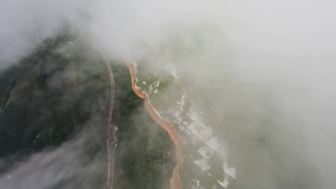 【4K】大海沙滩 海岸钻云 FPV穿越机