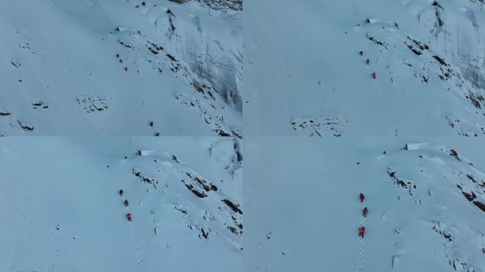 雪山攀登航拍