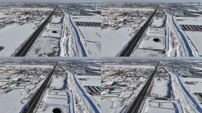 佳木斯冬季郊区公路