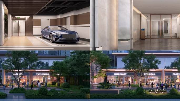 现代美学 高端地下车库  夜景商业