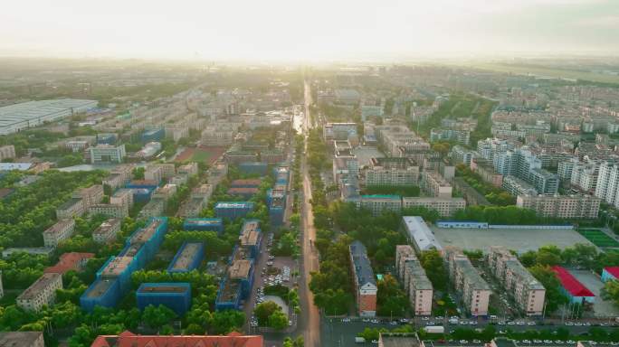 4K 哈尔滨平房区日出大景航拍731