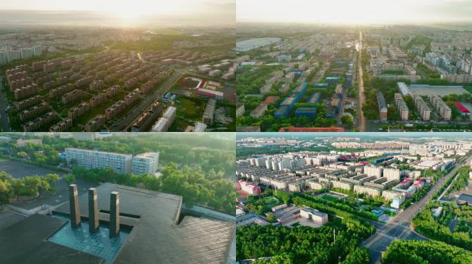 4K 哈尔滨平房区日出大景航拍731