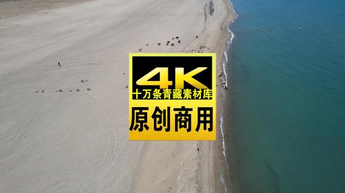 青海海南青海湖碧绿航拍视频