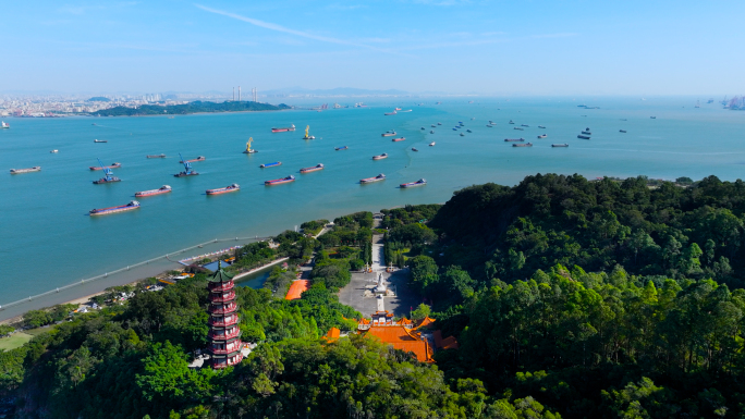 广州南沙天后宫航拍