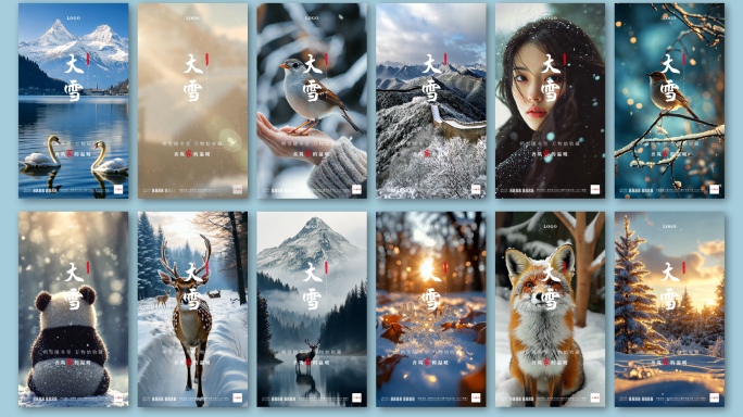 大雪二十四节气冬至AE模板