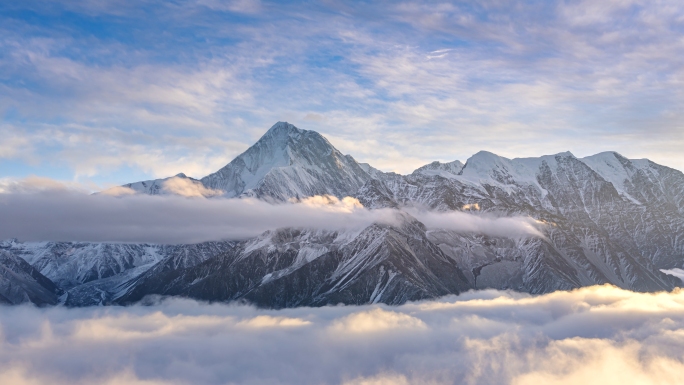 雪山航拍延时