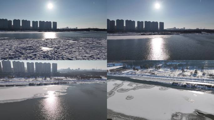 佳木斯冬季沿江公园/松花江