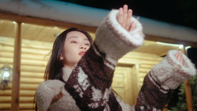 下雪大雪冬季节气氛围感素材