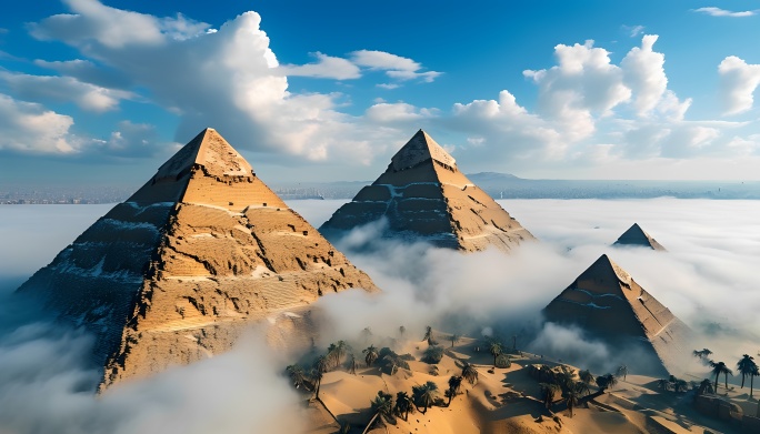 古埃及 金字塔航拍 古文明 唯美金字塔