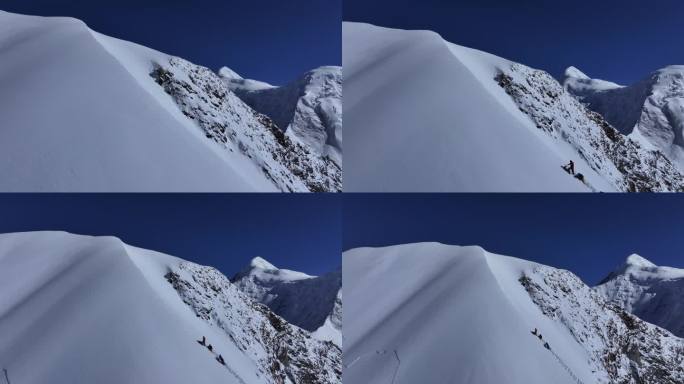 雪山攀登航拍