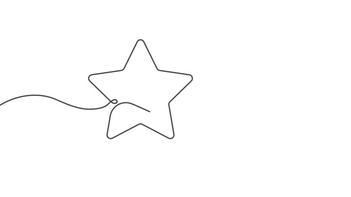 黄色星星。质量评分图标。线条绘图。插图。