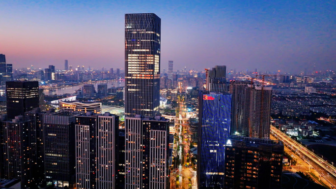 浦东前滩夜景航拍