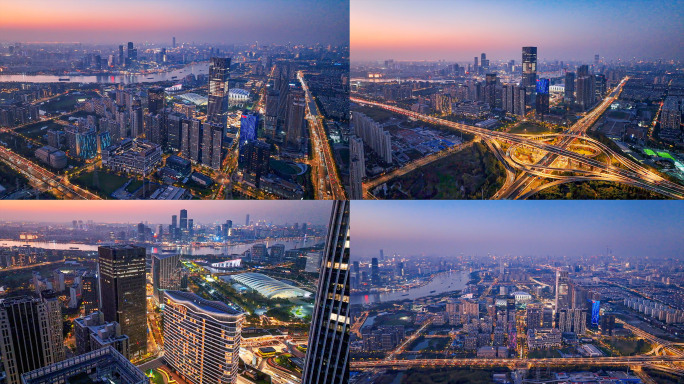 浦东前滩夜景航拍
