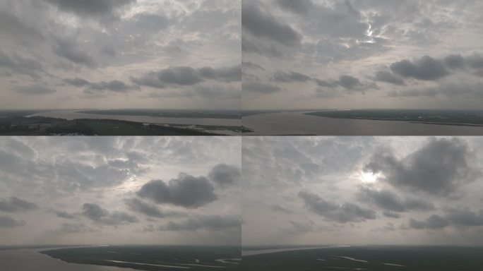 佳木斯松花江沿岸阴天
