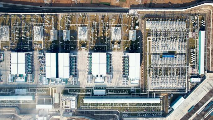 变电站建设空镜航拍4k