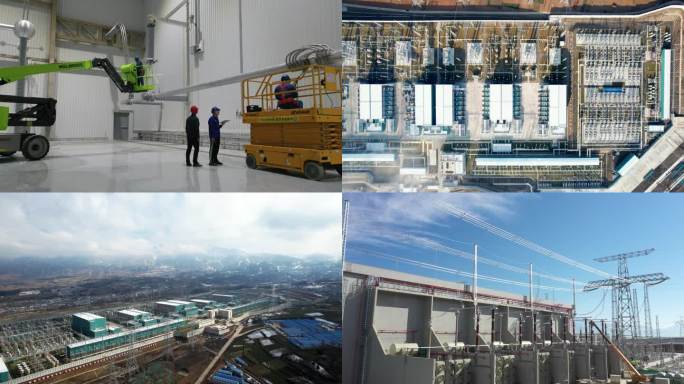变电站建设空镜航拍4k