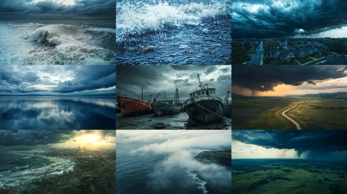 暴雨自然灾害洪涝路面积水户外风暴8