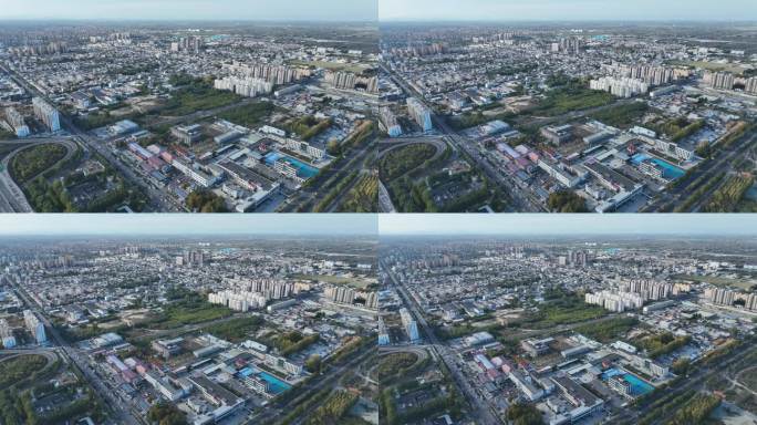 4K 航拍雄安新区容城县全貌