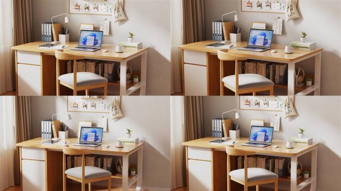 简约电脑书桌C4D+AE OC渲染