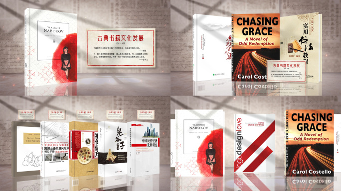 新书发布书籍展示图书旧书老书ae模板