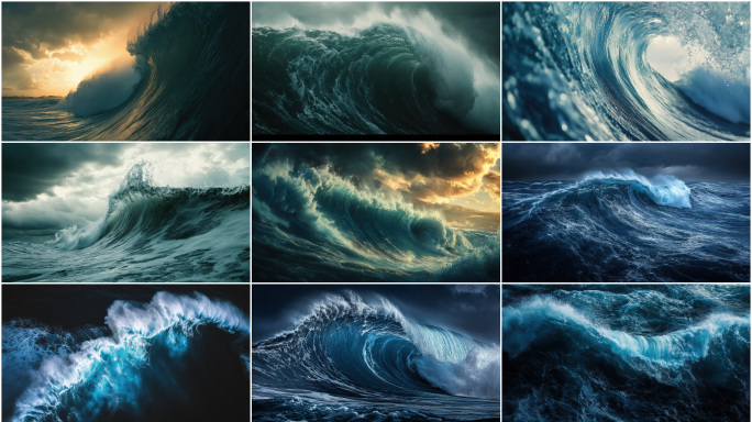 海洋海浪 海面浪花 乘风破浪