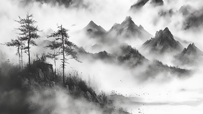 国画 山水写意 国画 写意 中国风