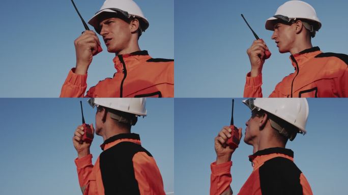 维护工程师团队使用对讲机