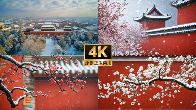 北京雪景 故宫雪景 唯美古风雪景 下雪