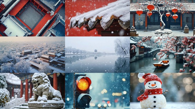 北京雪景 故宫雪景 唯美古风雪景 下雪