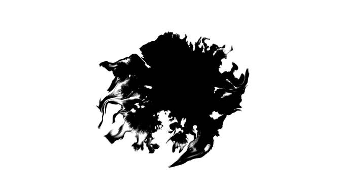 黑白水墨晕染特效素材(160)