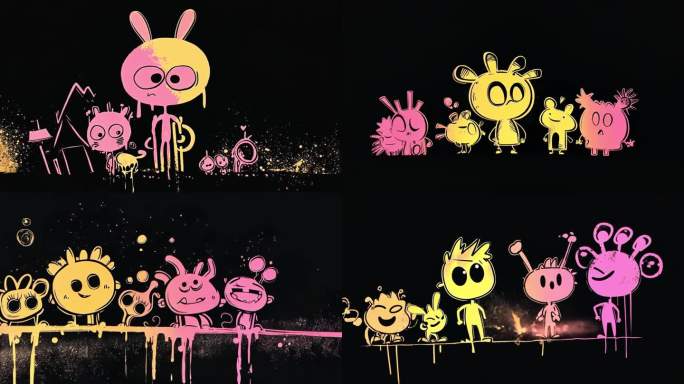 涂鸦风格搞怪动感动画