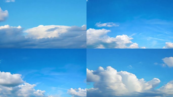 蓝天白云、慢慢流动、天空背景素材