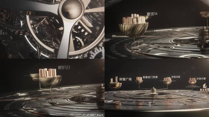 c4d 时钟 钟表 机械齿轮 罗盘金属