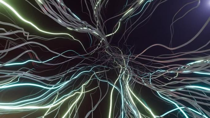 一段抽象设计的动态触手动画