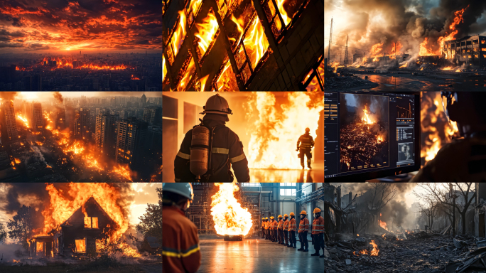 城市火灾废墟森林家庭着火7