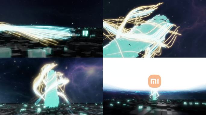 科技光线3d片头logo汇聚开幕式发布会