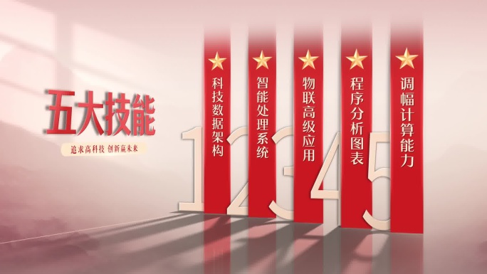 2K红色简洁干净分类 五角星标题文字