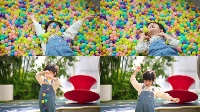 实拍小朋友在开心的玩