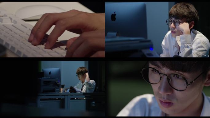 白领熬夜加班