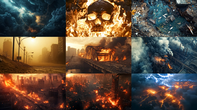 城市废墟世界末日极端天气自然灾害4