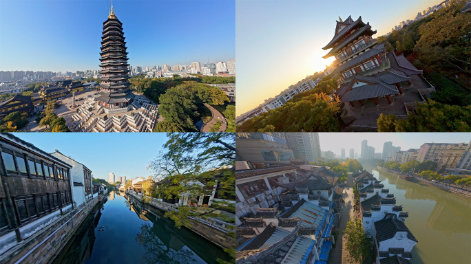 常州老城厢古建筑穿越机航拍