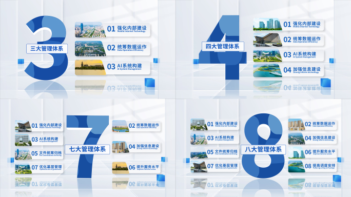 蓝色明亮框架文字信息分类