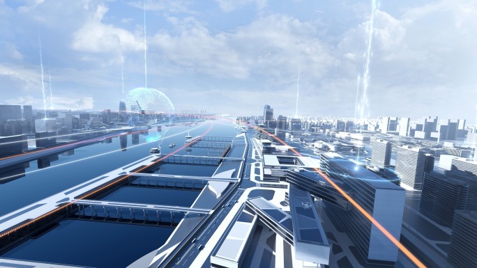 科技货轮科技城市科技地球空间站火箭