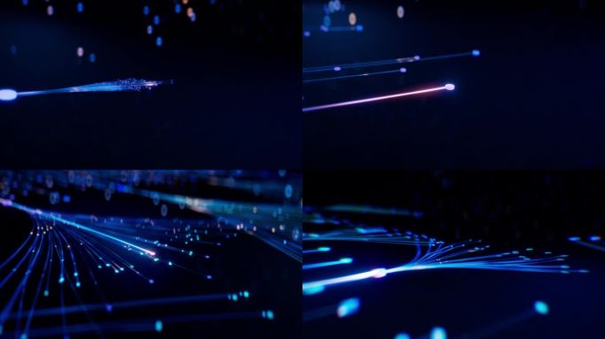 动态3D动画：飞越多彩分支的AI神经网络，跟随一个令牌。人工智能、复杂算法、聊天机器人、机器学习和大