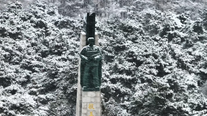 沈阳抗美援朝烈士陵园雪中航拍