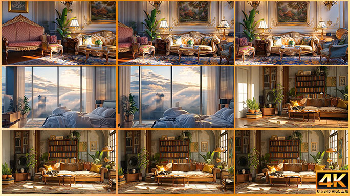 三款室内场景三维动画片头 古典与现代结合