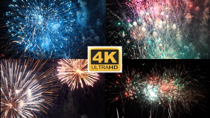 4k烟花 百花齐放 春节烟花 焰火 燃放