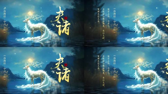 古代神话山海经神秘大屏背景