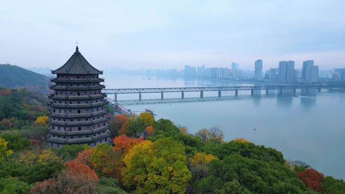 杭州秋天西湖美景大自然唯美空镜宣传片素材