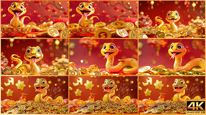 金蛇迎春 金蛇财神 新款2025蛇年片头